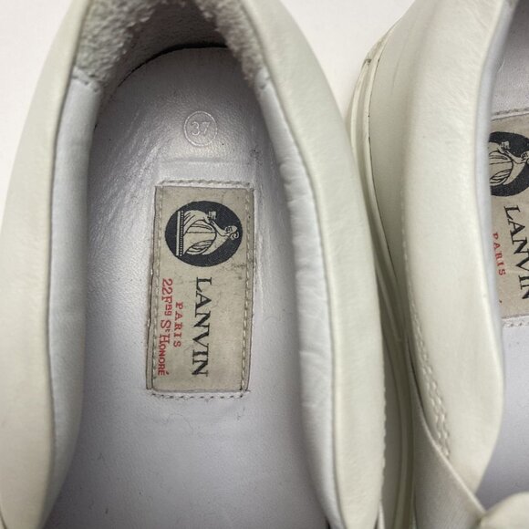 Lanvin Paris Flower Motif Leather Sneakers Size 37 - Picture 8 of 8
